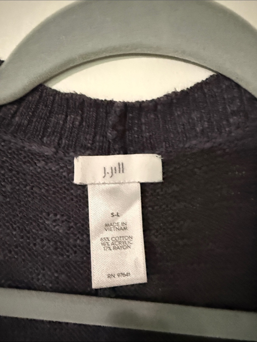 J Jill Women's Charcoal Button-Front Knit Poncho Sweater - Picture 2 of 4